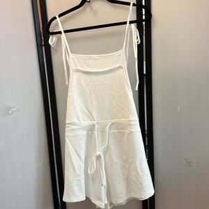 SHEIN Curve Overall Shorts White Size 2xl